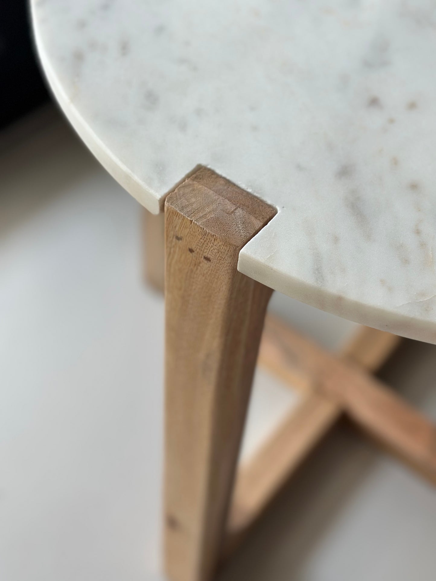 Bijzettafel marmer, Raw Materials - wit en zwart