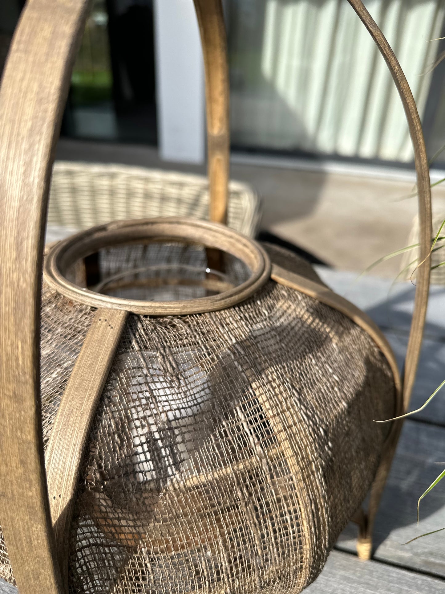 Lantaarn bamboe naturel: maat S