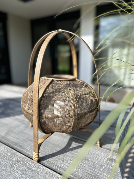 Lantaarn bamboe naturel: maat S