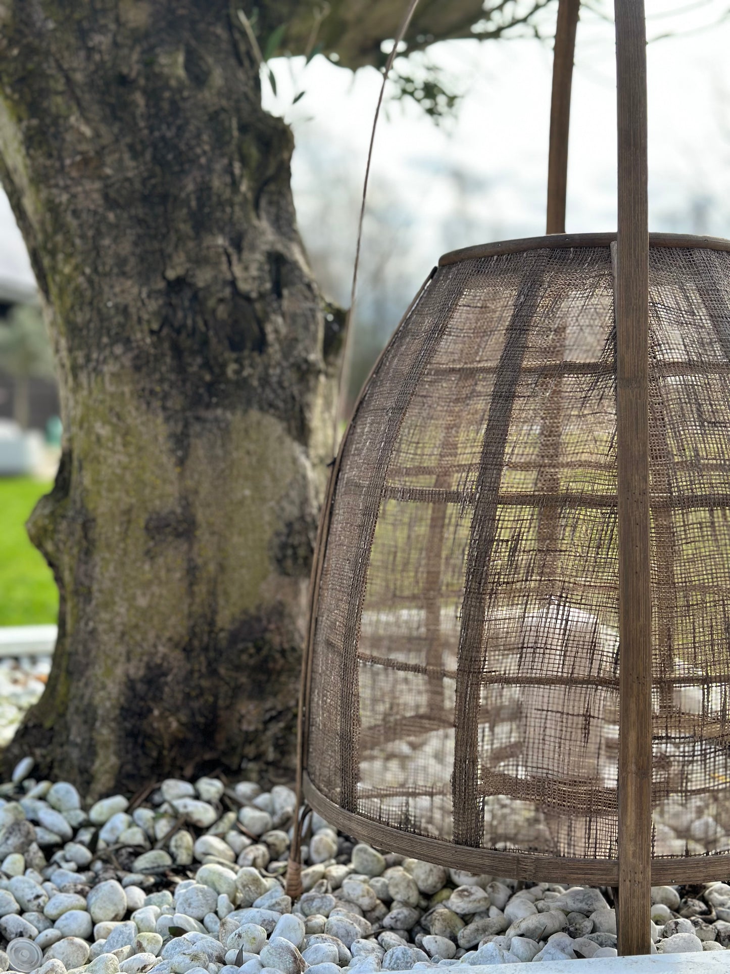 Lantaarn bamboe naturel: Maat L