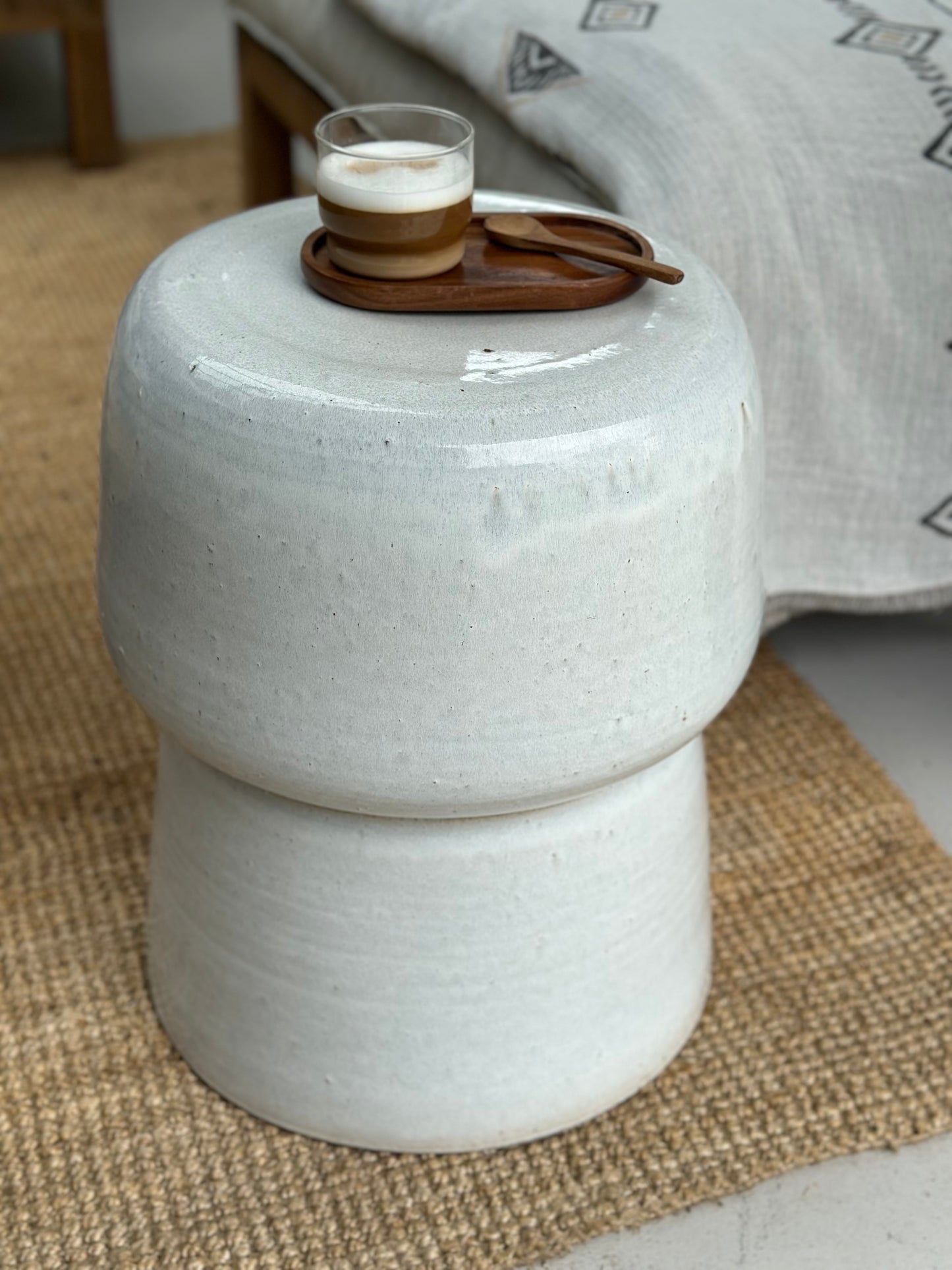 Hipsippy bijzettafel/kruk White - Keramiek