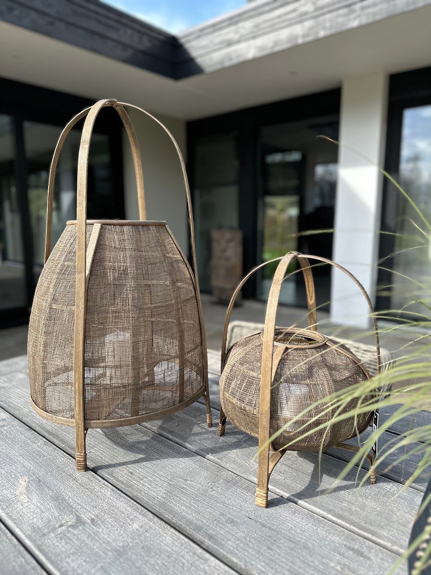 Lantaarn bamboe naturel: Maat L