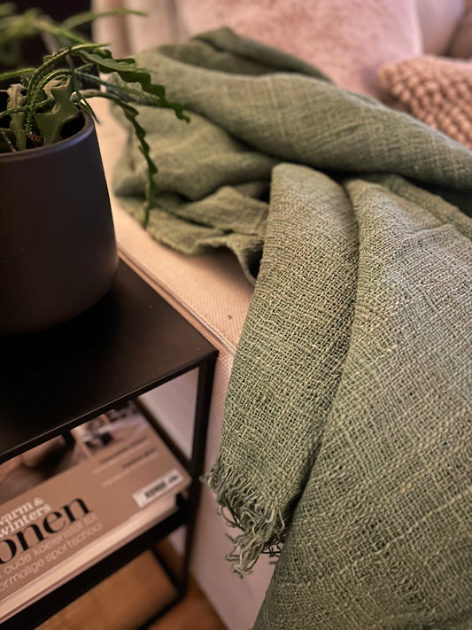 Plaid- gerecycled katoen