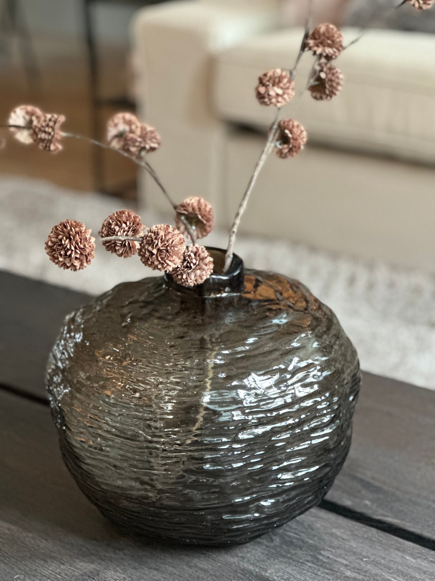 Kunsttak Pompom, dark coffee