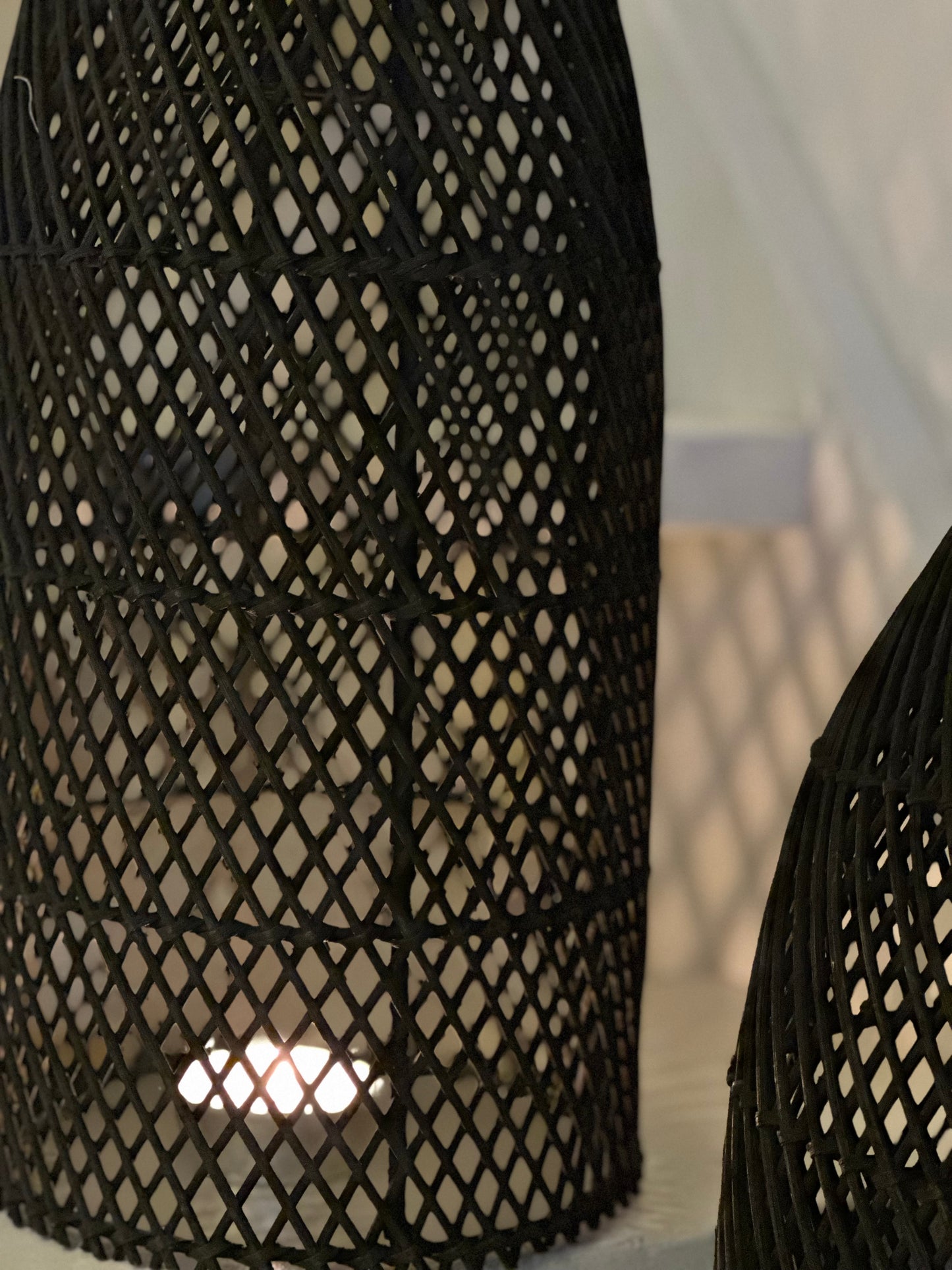 Rotan lampenkap