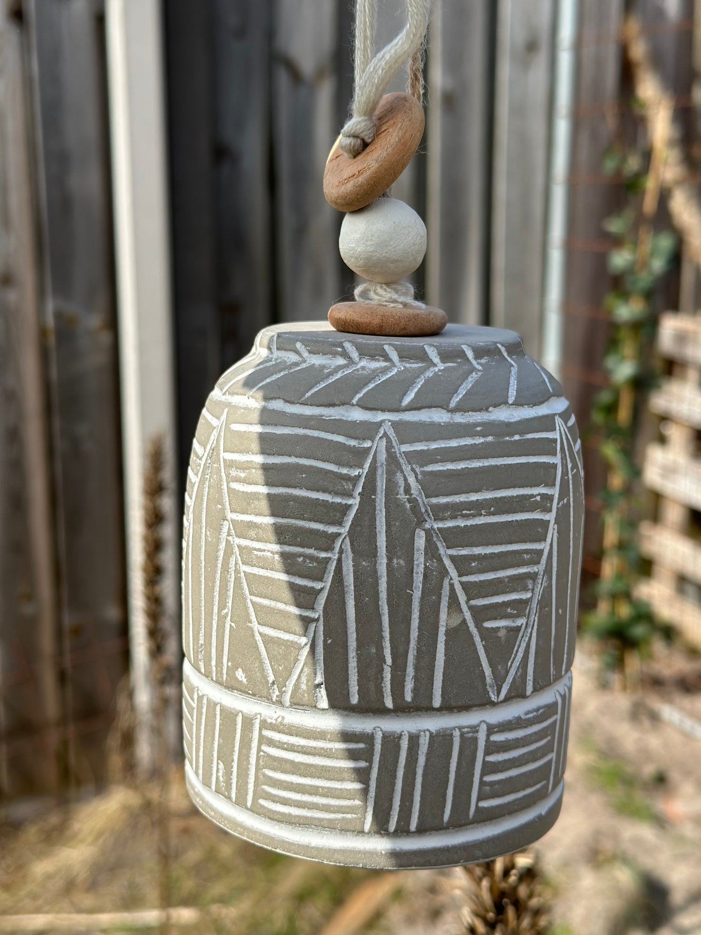 Hangbel terracotta - grijs